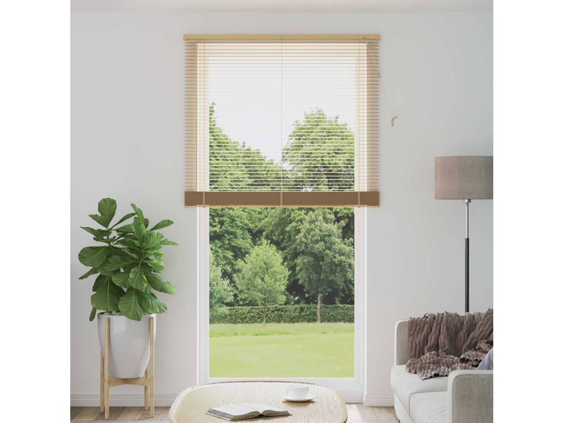 Vidaxl Cortina Veneziana Marrom Claro Com Padrão 213 X 120 Cm 25 Mm