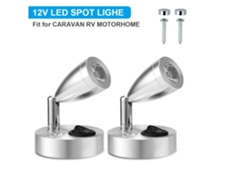 Lâmpada Led 12v Spot Leitura Ajustável Luz Quente Para Caravana Van Barco Interior Btforus (2 Unidades)