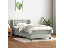 Vidaxl Cama Com Molas/colchão Cinzento-claro 80x210 Cm Veludo