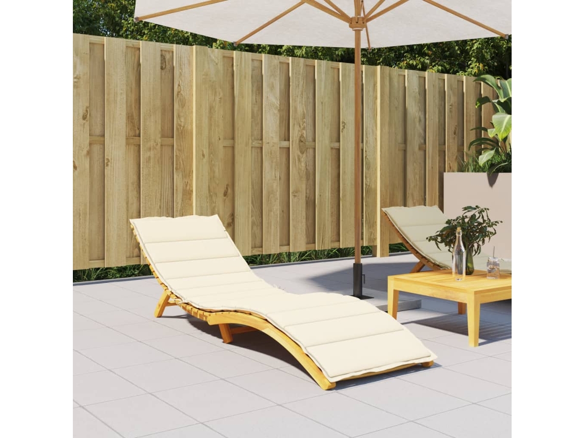 Vidaxl Almofadão P/ Espreguiçadeira 200x70x3 Cm Tecido Oxford Creme