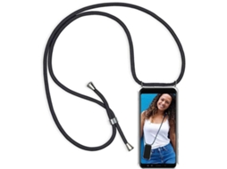 Capa iPhone XR HONGWE. Com corda Transparente, Preto