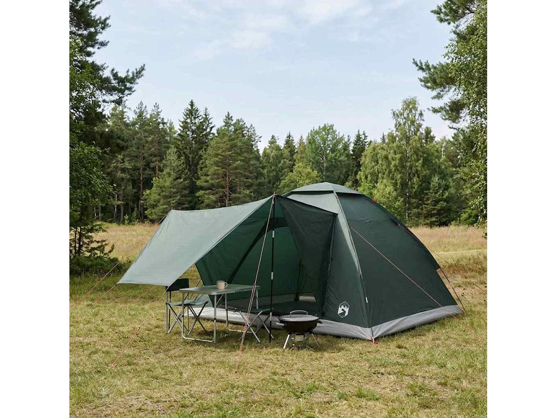 Vidaxl Barraca De Camping 4 Pessoa Verde Exército Poliéster E Aço