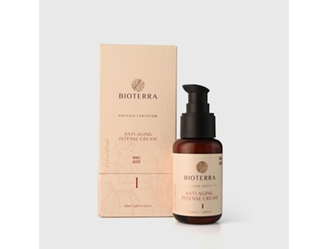 BIOTERRA Organic Antiaging Intensive Cream 50Ml Vegan Sustentável Rugas Linhas Colágeno Circulação Sanguínea Firmeza