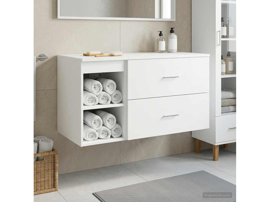 Vidaxl Conjunto De Móveis Para Banheiro 2 Unid. Branco
