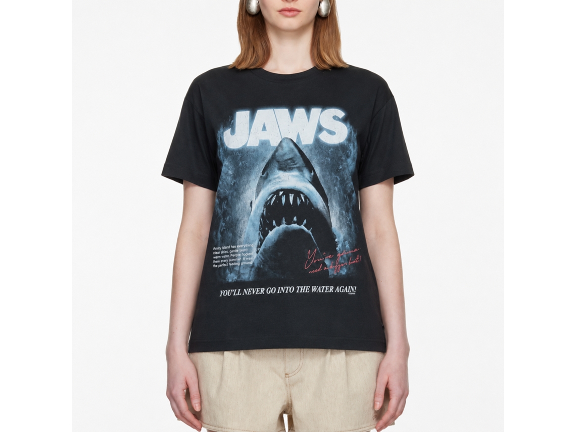 Rockinstone Jaws Faded Background Smoke T-shirt Size:xl