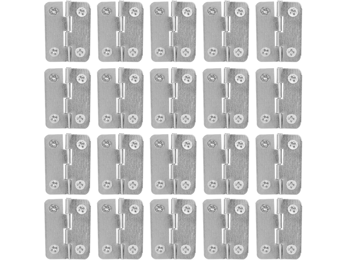 20 Peças De Dobradiças Bolso Em Miniatura Ferro Prateado Para Móveis, 3cm 1, 2 Polegadas