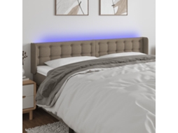 Vidaxl Cabeceira De Cama C/ Luzes Led 183x16x78/88cm Cinza-acastanhado