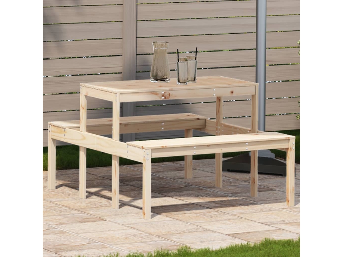 Mesa De Piquenique 110x134x75 Cm Madeira De Pinho Maciã§a DKD HOME DECOR