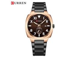 Relógio esportivo masculino MDUG com calendário e pulseira de aço inoxidável, ideal para negócios (cor rosa Shell Coffee).