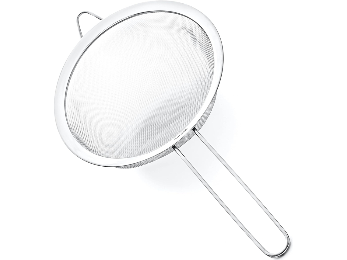 Escorredor Premium De 20 Cm Aço Inoxidável 304 E Malha Fina Qualidade Profissional Zeuxo