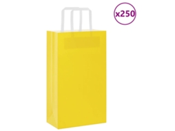Vidaxl Sacos De Papel 250 Unid Com Alças Amarelo 21x11x36 Cm