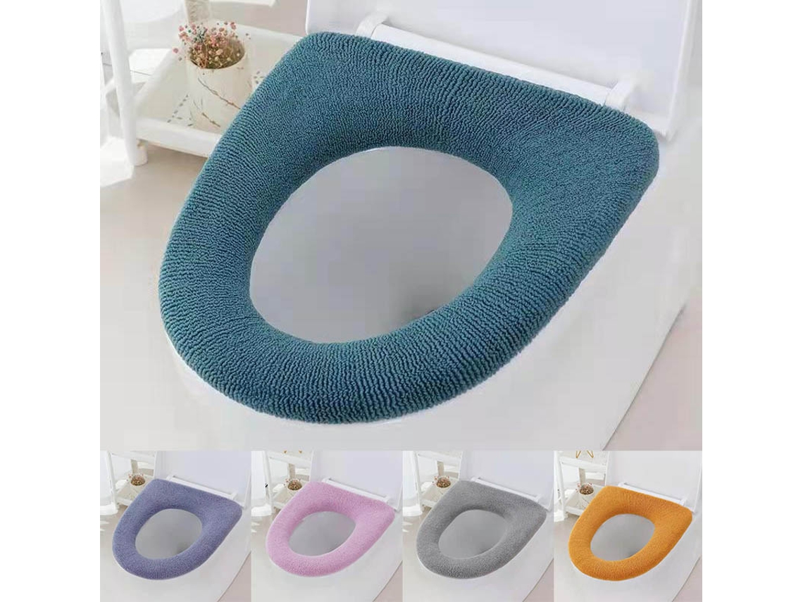 Peça Capa Para Assento Sanitário Quente De Inverno Tapete Para Vaso Sanitário Lavável Acessórios Para Banheiro Tricô Cor Pura Al Aquaforge