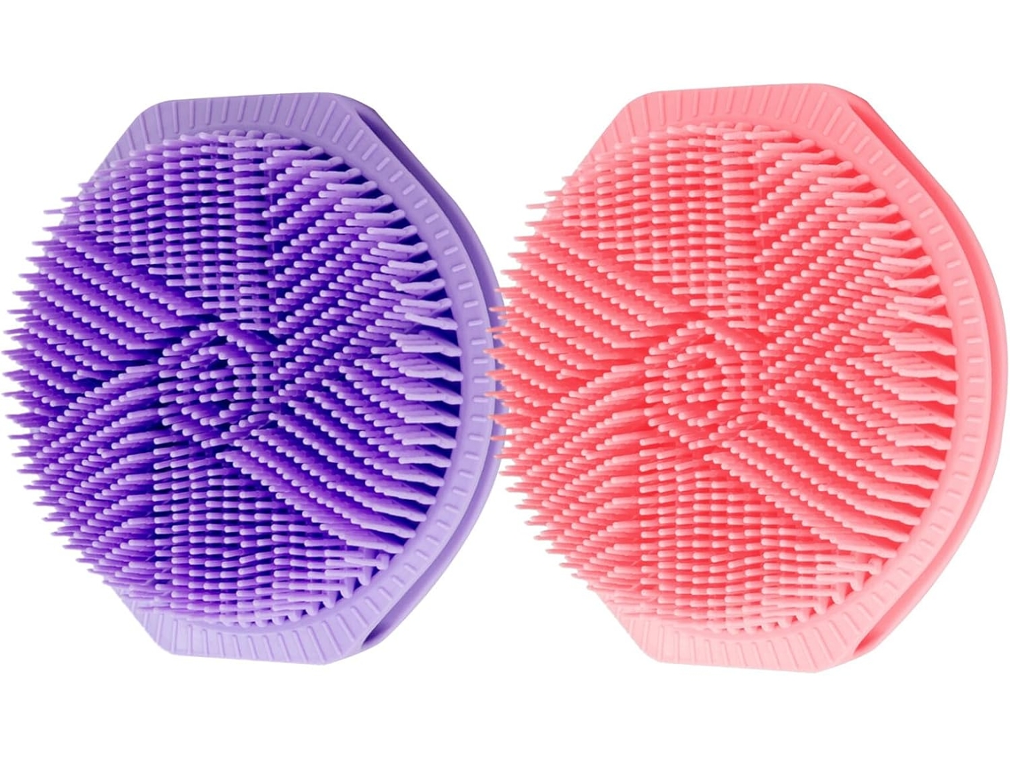 Conjunto Ganazono Com 2 Escovas Esfoliantes De Dupla Face Em Silicone Macio, Escova Corporal Multifuncional Para