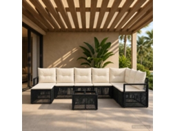Vidaxl Conjunto De Sofá De Jardim 9 Unid. Preto Vime Pe