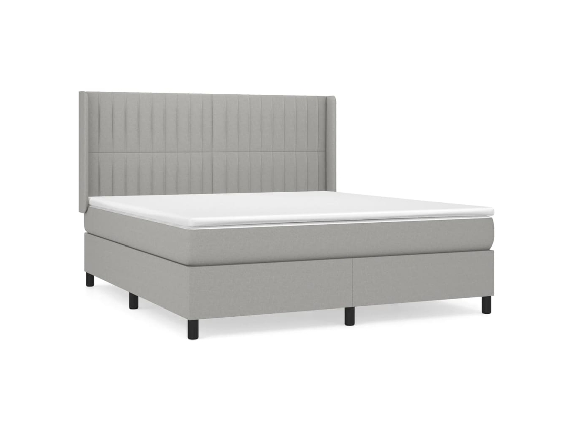 Cama com Molas/Colchão 180x200 Cm em Tecido Cinzento Claro MAISON EXCLUSIVE