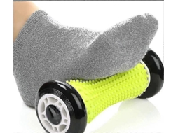 Massageador De Pés Com Rolo Para Fascite Plantar E Dor No Arco Do Pé - Massageador Preto Em Formato De Rolo Para Alívio Do Estresse E Dor Nos Pés