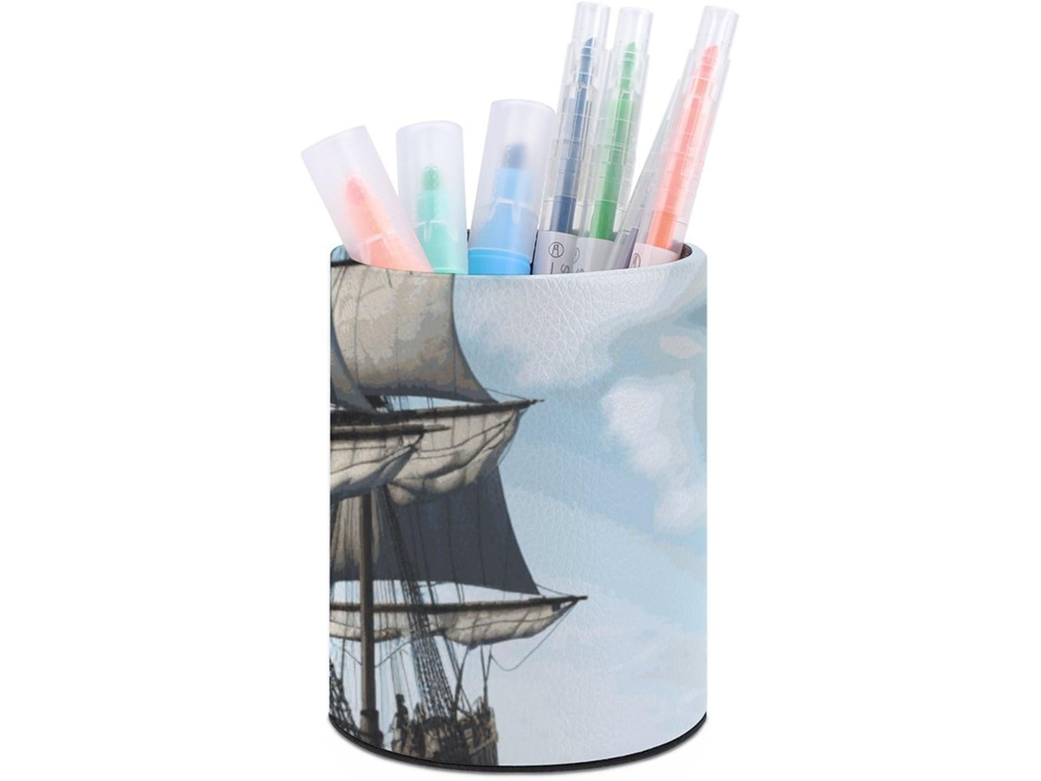 Porta Canetas Em Couro Sintético, Organizador De Mesa, Decoração Maquiagem, Mulheres E Homens, Quarto