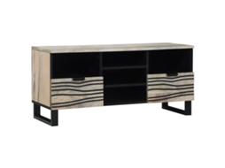 Conjunto 1 Suporte Para Tv Vidaxl Branco Madeira De Mangueira Maciça (100 X 33 X 46 Cm)