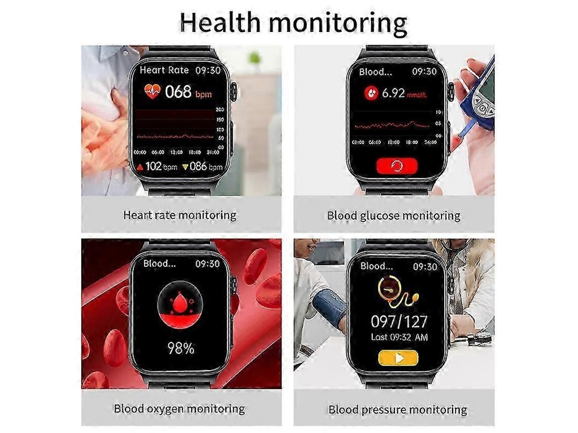 Novo Monitor De Glicose No Sangue 2025 2023 Smartwatch Para Homens Com Ecg+ppg, Medição De Pressão Arterial, Açúcar No Sangue E Frequência Cardía