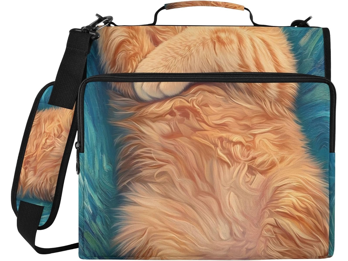 Starry Night Pasta Organizadora Com Fecho De Zíper, 3-argolas, Tecido Resistente À Água E Compartimento Laptop Com