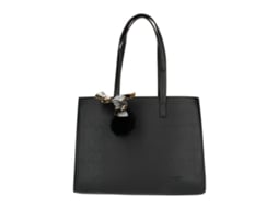 Bolsa Tote De Couro Sintético Com Lenço E Pompom