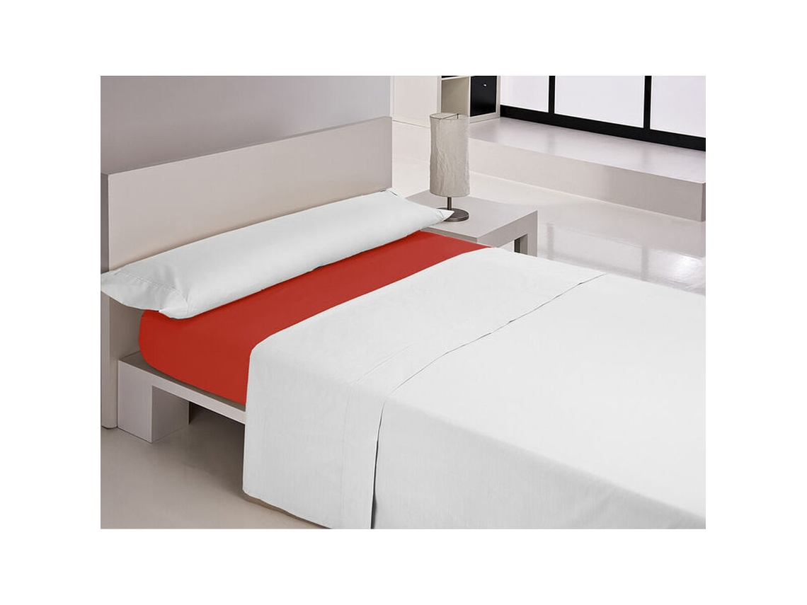Lençol de baixo ajustável HAPPY HOME MIX COLORS (Vermelho - Solteiro - 50 % algodão)