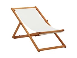 Cadeira Praia Dobrável Madeira De Eucalipto/tecido Branco Nata Dkd Home Decor