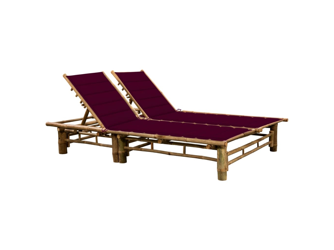 Sun Lounger, Sun Loungers Vidaxl Vermelho Bambu (n/a)