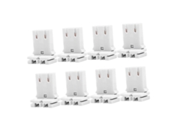 Conjunto De 8 Soquetes Para Lâmpadas Fluorescentes Com Adaptador Para Lâmpadas Tubulares