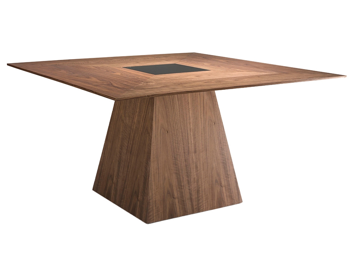 Mesa de Refeição ANGEL CERDÁ 1079 (Nogueira, Preto - 150 x 150 x 79 cm)