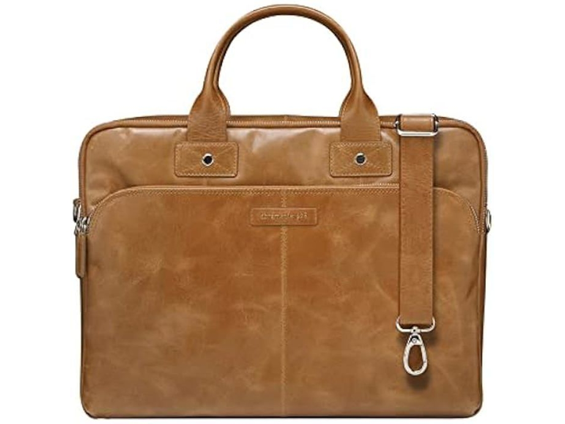 Dbramante1928 Bolsa para Laptop Kronborg de 16 Polegadas para Mulheres e Homens Bolsa com Alças de Couro Estruturadas E