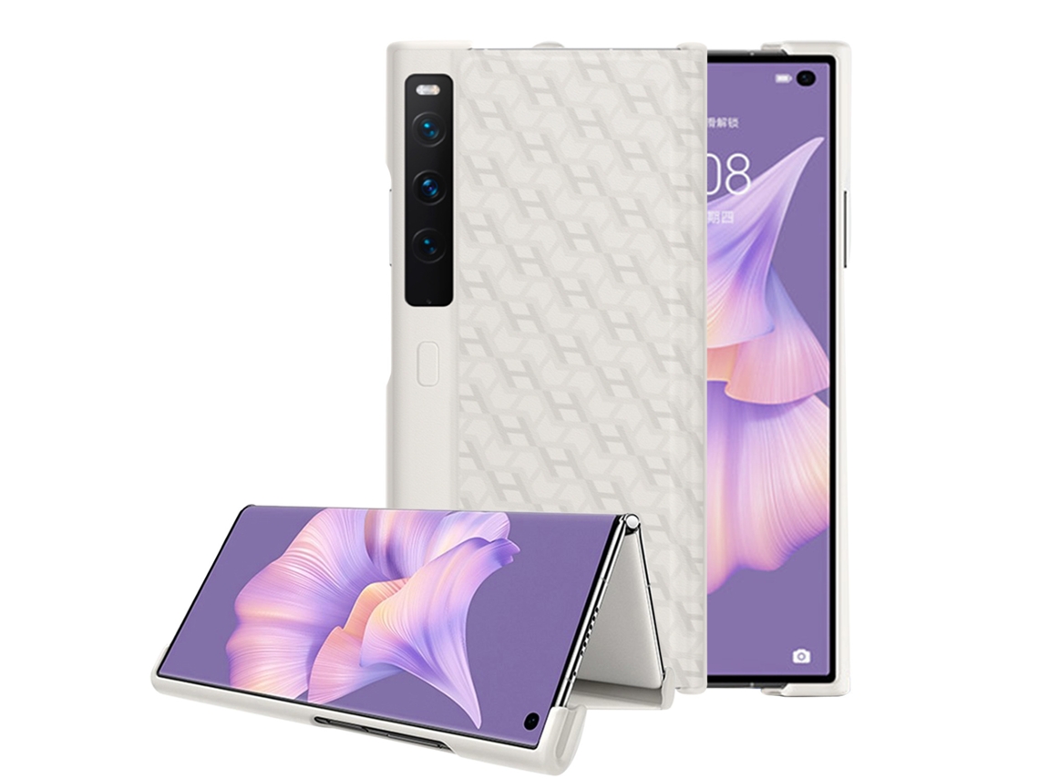Capa Dobrável Para Celular Huawei Mate Xs2 (cáqui) Com Suporte Para Tela, À Prova De Quedas E Proteção Em Couro Sintético.