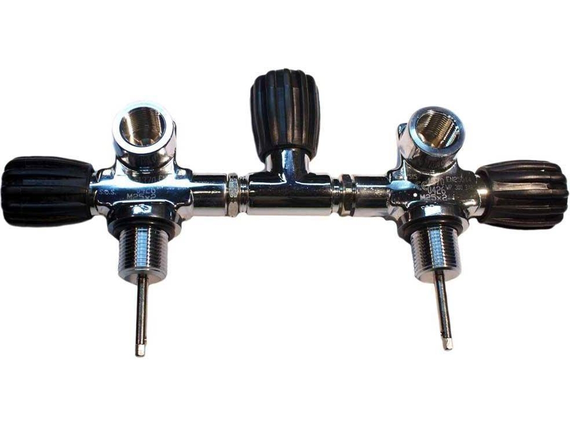 Torneira Para Garrafas de Mergulho METALSUB Tankbibo Valves Withmanifold M25 300 Bar