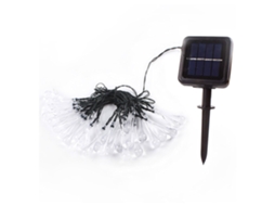 Cordão de Luzes Solares AQUAFORGE de Cor Branco Modelo Cjy para Jardim com Iluminação Led