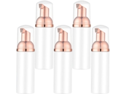 Conjunto De 5 Frascos De Sabonete Líquido Espumante Com Bomba Dosadora De 60ml, Ideais Para Viagem.