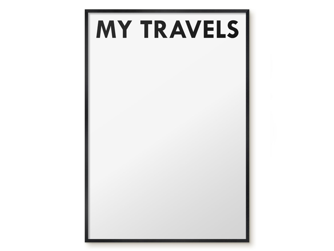 Magnetic Glass Board My Travels For The Hall Espelharte (70x100 Cm)