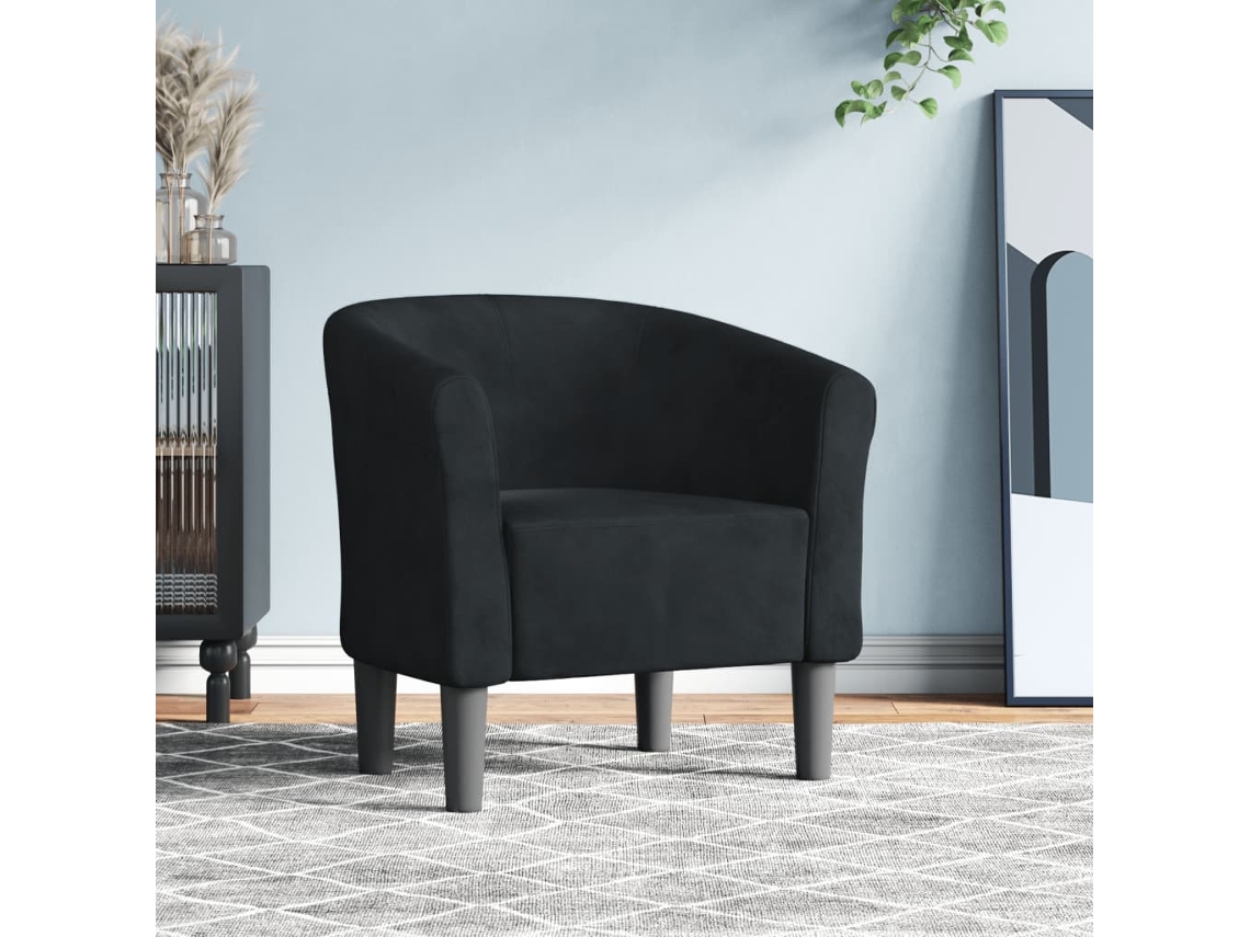 Vidaxl Poltrona Veludo Preto