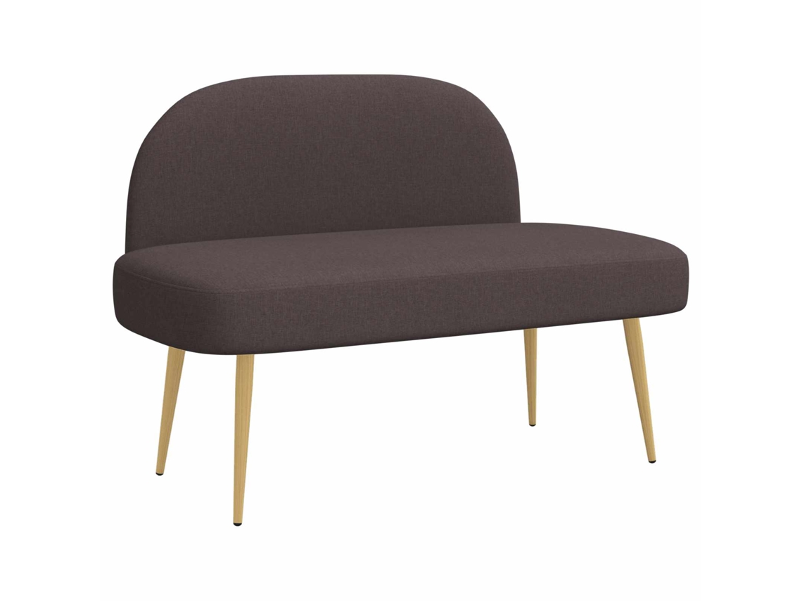 Vidaxl Banco Estofado Com Encosto Castanho Escuro 110 X 60 X 76 Cm