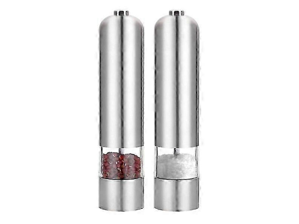 Pacote De 2 Moinhos Elétricos De Sal E Pimenta Em Prata Inox PENGDSJE