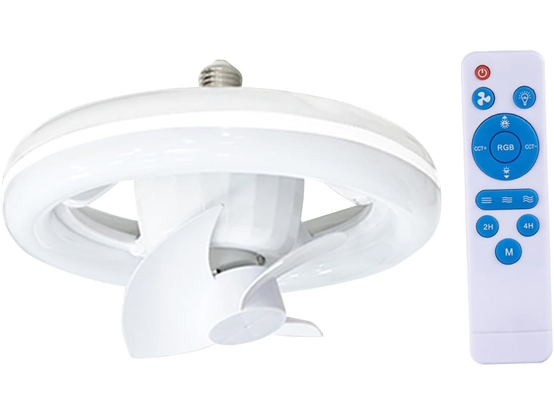 Ventilador De Teto Com Luz, Base E27,
