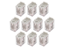 Veloriskku-relé Intermedio Electromagnético De Potencia 14 Pines 4no 4nc Ac 250v Dc 30v Plata Total 10pcs