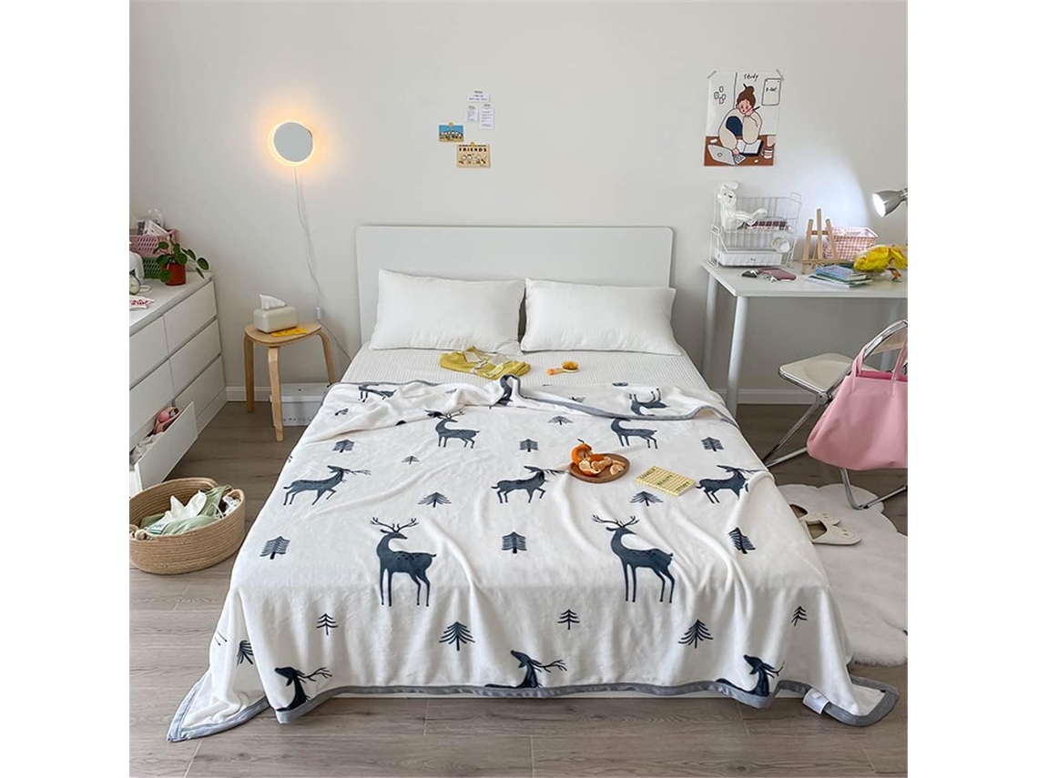 Manta de Inverno Fansu em Fleece com Estampa Escandinava Flanela Grossa Macia e Quente para Cama Infantil Sofá