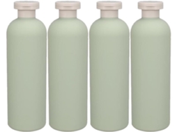 Dispensadores de Sabonete Líquido 400ml, Conjunto de 4 Unidades, Recarregáveis, Plástico Verde.