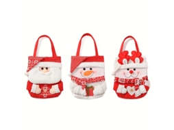 Conjunto De 3 Sacolas De Presente Com Tema Natalino E Desenhos Animados De Natal - Papai Noel