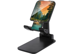 Suporte Dobrável E Ajustável Para Celular, Ideal Para Mesa, Com Estampa De Montanha E Rio