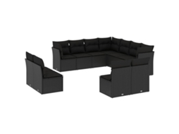 Garden Sofa Set, Garden Sofa Sets Vidaxl Preto Rattan / Vime (n/a)