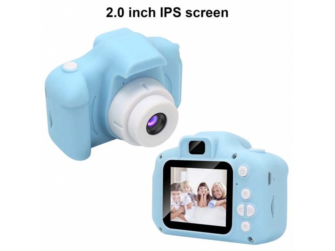 Câmara de Filmar Digital Infantil Mini Bateria Recarregável Hd Smart Ips Exibição em Tela Cheia s Infantis Azul
