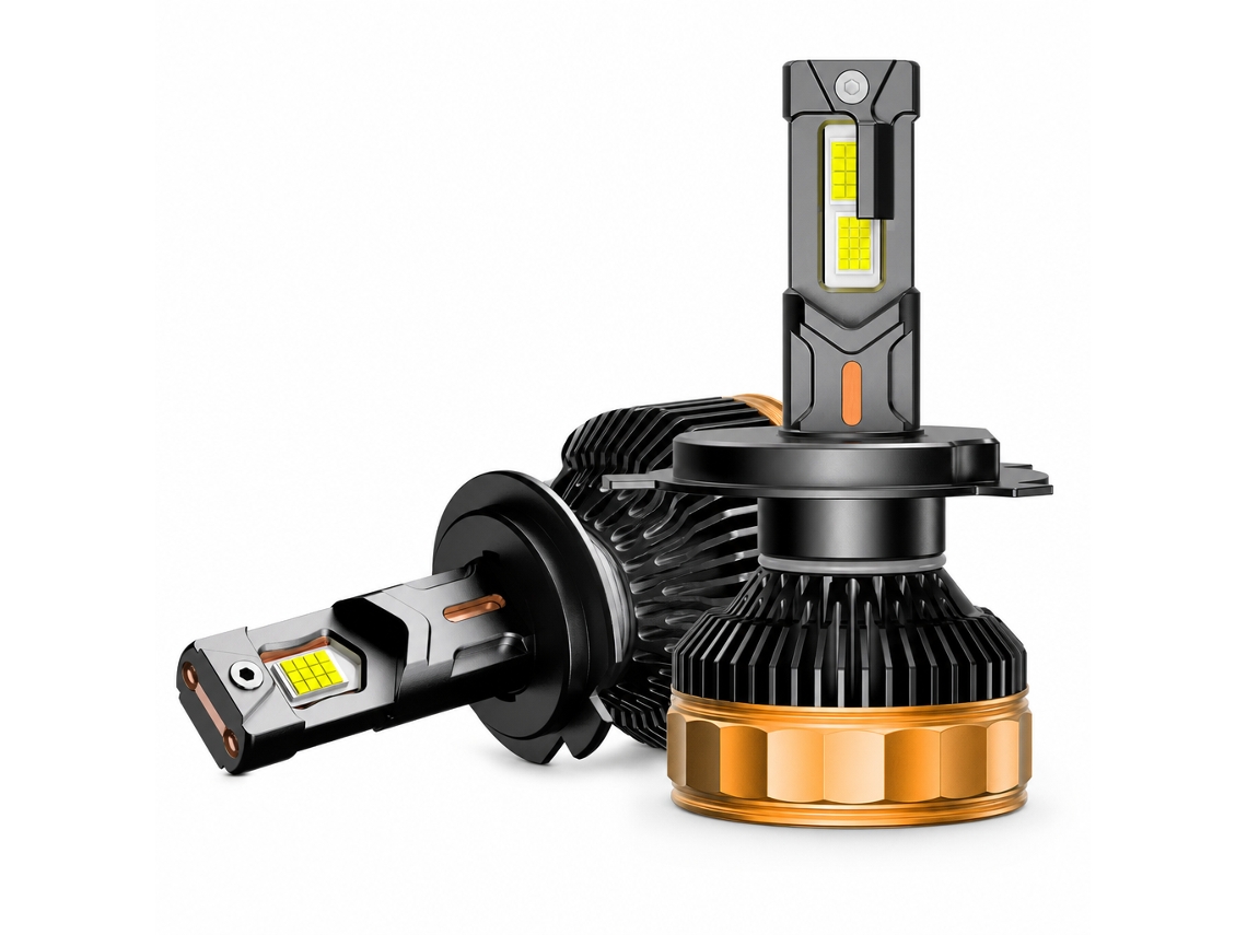 Lâmpada Led Para Farol Redsea 9007, Luz Branca 6000 K, 300 W, 12/24 V, Preto E Dourado