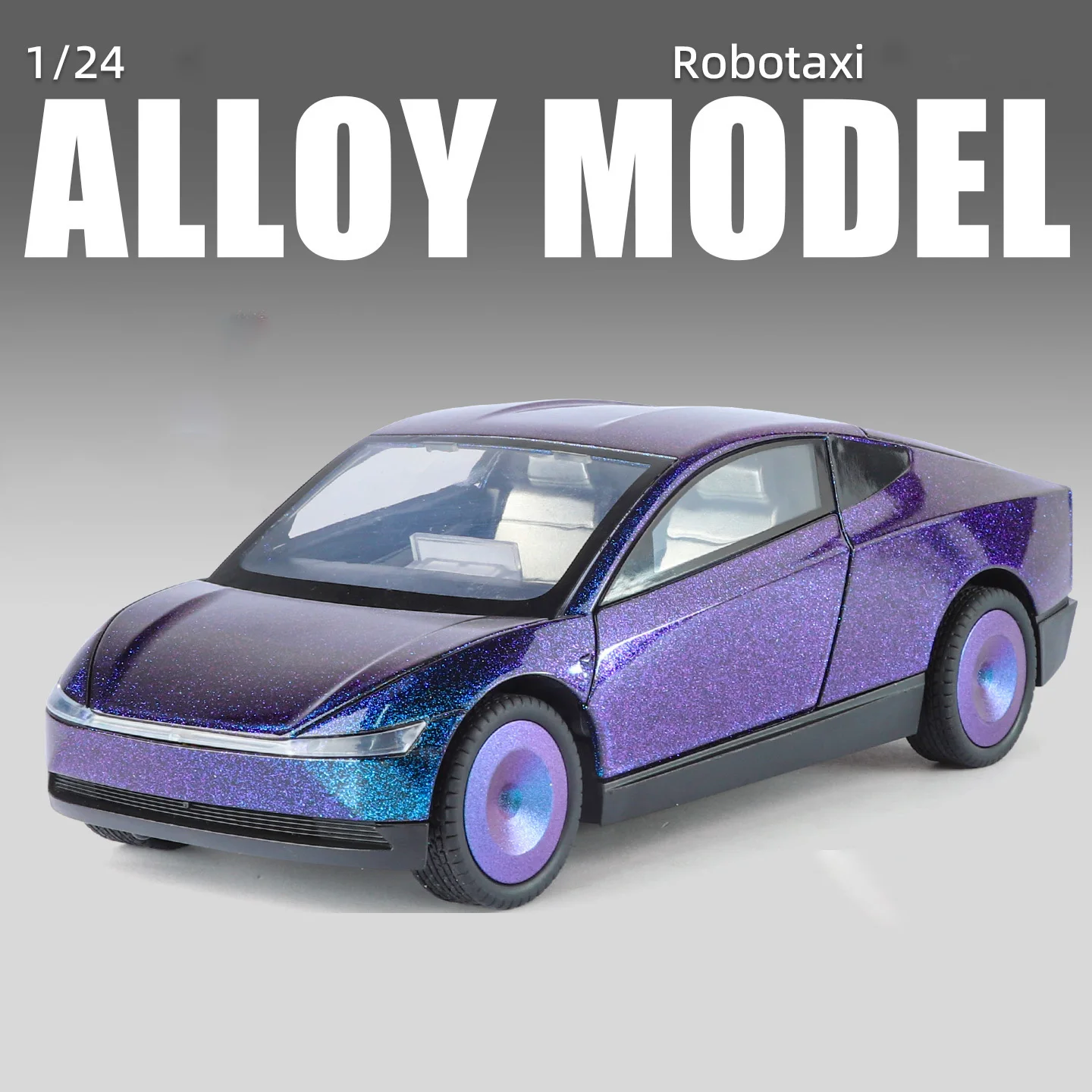 (roxo) Miniatura De Carro Em Liga Metálica, Escala 1:24, Com Som E Luz, Brinquedo Infantil.