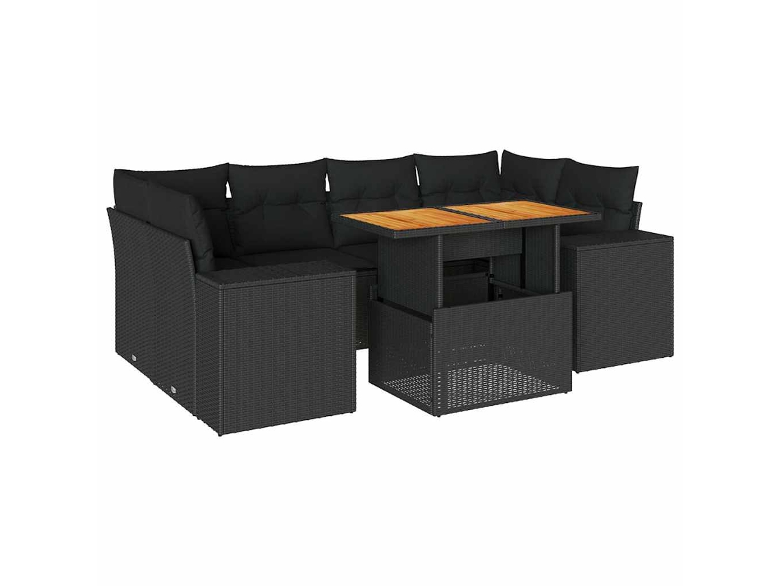 Garden Sofa Set, Garden Sofa Sets Vidaxl Preto Rattan / Vime (n/a)